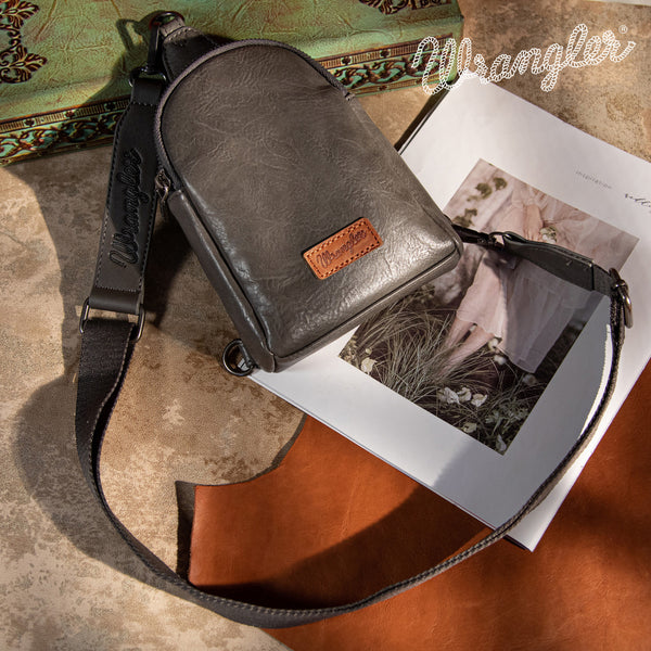Wrangler Brown Sling Bag For Leather Crossbody Bag