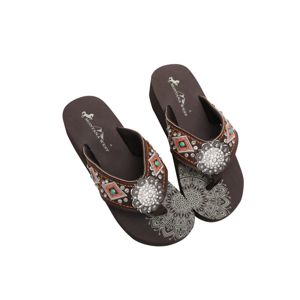 Crocowalk Wedding Flip Flops With Bling for Women Comfortable