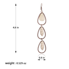 RCE-1128   Rustic Couture's  3 Tiers Artificial  Stone Dangling Earring