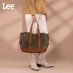 LEE53-004   LEE  Waxed Canvas Tote Bag/Crossbody