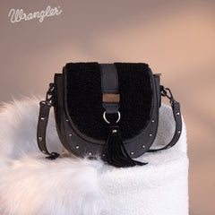 WG160-6010  Wrangler Sherpa Saddle Bag Crossbody - Black