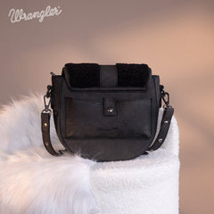 WG160-6010  Wrangler Sherpa Saddle Bag Crossbody - Black