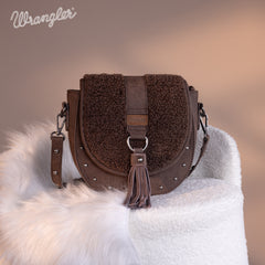 WG160-6010  Wrangler Sherpa Saddle Bag Crossbody - Coffee