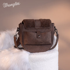 WG160-6010  Wrangler Sherpa Saddle Bag Crossbody - Coffee