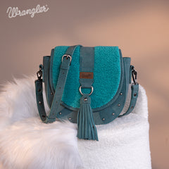 WG160-6010  Wrangler Sherpa Saddle Bag Crossbody - Turquoise