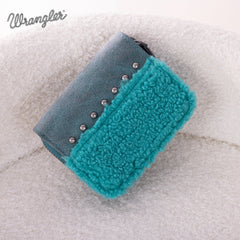 WG160-W014  Wrangler Sherpa  Bi-Fold Wallet -Turquoise