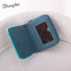 WG160-W014  Wrangler Sherpa  Bi-Fold Wallet -Turquoise