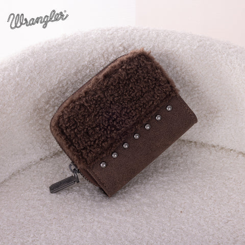 WG160-W014  Wrangler Sherpa  Bi-Fold Wallet -Coffee