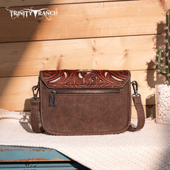 TR190-8367   Trinity Ranch Floral Aztec Tooled Crossbody