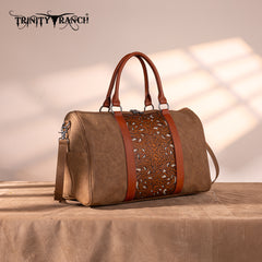 TR190-5110 Trinity Ranch Floral Aztec Tooled Collection Weekender Bag