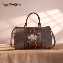 TR190-5110 Trinity Ranch Floral Aztec Tooled Collection Weekender Bag