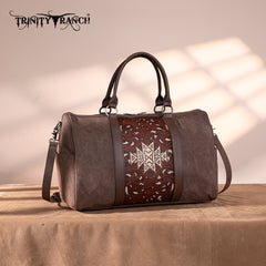 TR190-5110 Trinity Ranch Floral Aztec Tooled Collection Weekender Bag