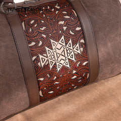 TR190-5110 Trinity Ranch Floral Aztec Tooled Collection Weekender Bag