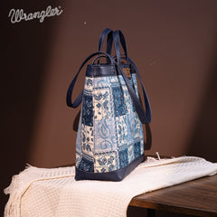 WG138-2002 Wrangler Paisley Pattern Dual Sided Print Tote- Jean