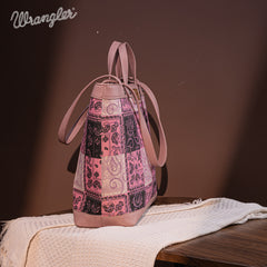 WG138-2002 Wrangler Paisley Pattern Dual Sided Print Tote- Pink