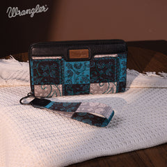 WG138-W006  Wrangler Bandana Paisley Print Wallet -Turquoise