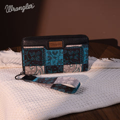 WG138-W006  Wrangler Bandana Paisley Print Wallet -Turquoise