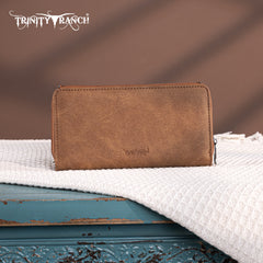 TR190-W010  Trinity Ranch Floral Aztec Tooled Collection Wallet