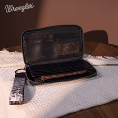 WG138-W006  Wrangler Bandana Paisley Print Wallet -Black