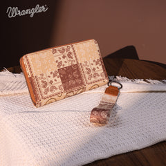 WG138-W006  Wrangler Bandana Paisley Print Wallet -Brown