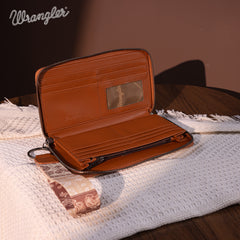 WG138-W006  Wrangler Bandana Paisley Print Wallet -Brown