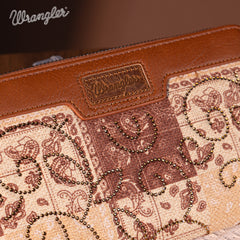 WG138-W006  Wrangler Bandana Paisley Print Wallet -Brown