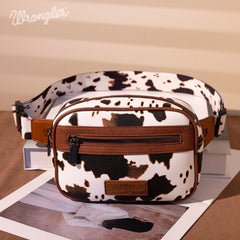 WG133-194  Wrangler Cow  Print Belt-Bag  - Brown