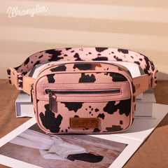 WG133-194  Wrangler Cow  Print Belt-Bag  - Pink