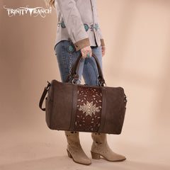 TR190-5110 Trinity Ranch Floral Aztec Tooled Collection Weekender Bag