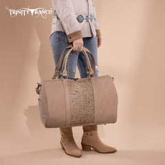 TR190-5110 Trinity Ranch Floral Aztec Tooled Collection Weekender Bag