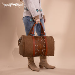 TR190-5110 Trinity Ranch Floral Aztec Tooled Collection Weekender Bag