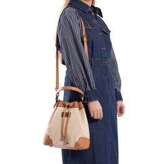 LEE53-003  LEE  Waxed Canvas Drawstring Hobo Bag/Crossbody