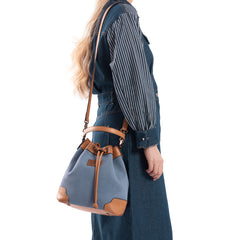 LEE53-003  LEE  Waxed Canvas Drawstring Hobo Bag/Crossbody