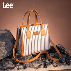 LEE56-007   LEE Striped Canvas Tote Bag/Crossbody