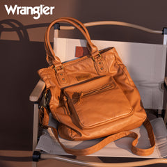 WG165-1110 Wrangler Slouchy Tote/Crossbody - Light Brown