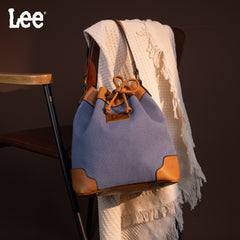 LEE53-003  LEE  Waxed Canvas Drawstring Hobo Bag/Crossbody