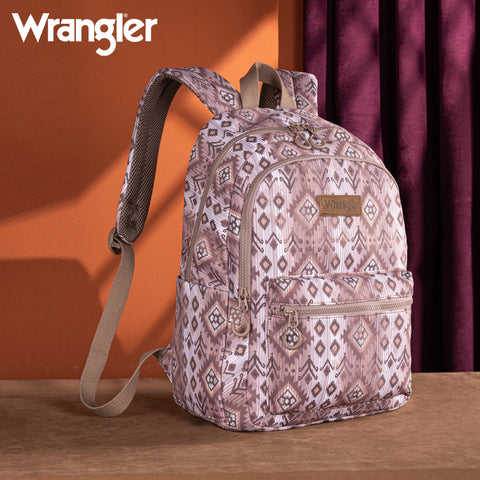 WG2206-9110  Wrangler Aztec Print Backpack - Light Coffee