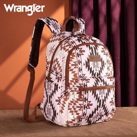 WG2206-9110  Wrangler Aztec Print Backpack -Light Brown