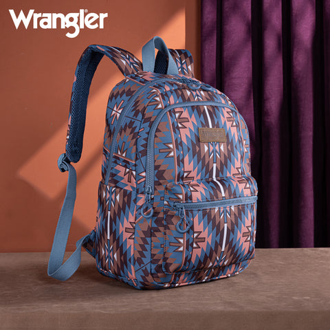 WG2206-9110  Wrangler Aztec Print Backpack -Navy