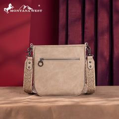 MW1329-8360 Montana West Tooled Collection Crossbody -Tan