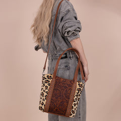 MW1318G-8318  Montana West Tooled Collection Concealed Carry Tote/Crossbody - Leopard