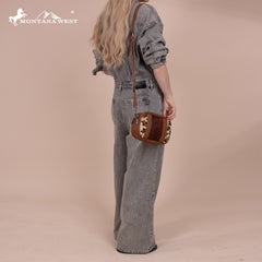 MW1318-8365 Montana West Tooled Collection Crossbody - Leopard