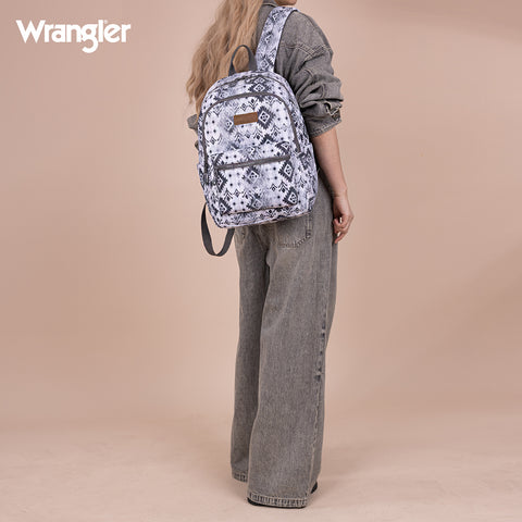 WG2206-9110  Wrangler Aztec Print Backpack - Black