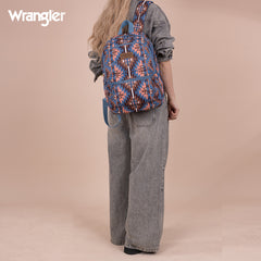 WG2206-9110  Wrangler Aztec Print Backpack -Navy