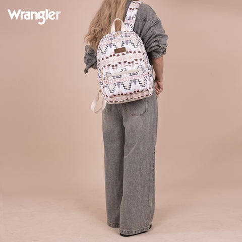 WG2206-9110  Wrangler Aztec Print Backpack - Tan