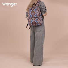 WG2206-9110  Wrangler Aztec Print Backpack -Coffee