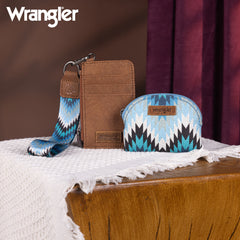 WG2211-W0051  Wrangler Southwestern Art Print Dual Pouch Wristlet -Jean