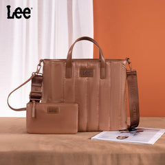 LEE49-006  LEE Quilted Puffer Tote/Crossbody With Pouch