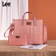 LEE49-006  LEE Quilted Puffer Tote/Crossbody With Pouch