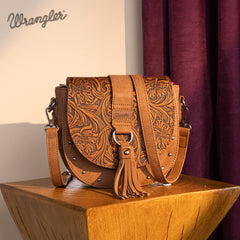 WG160-60113   Wrangler Western Tooled Saddle Bag Crossbody